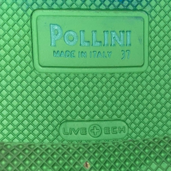 POLLINI Lace-up Leather Blue Green Silver Loafers Size 7 - Picture 5 of 7